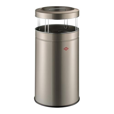 Wesco Big Ash sturdy standing ashtray with roof in red, powder-coated sheet steel, 120 litre volume, internal fastening for waste bags, removable sieve on sale